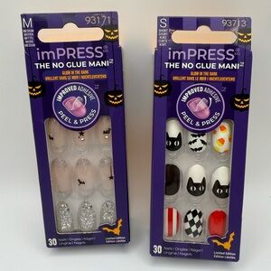 KISS Impress Halloween Glow in the Dark Press On Nail Set, 2 Design Set